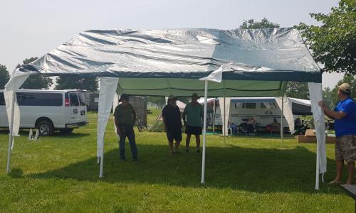 Kitchen tent going up