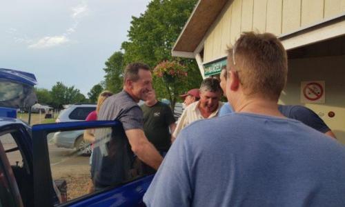 Late arrivals Mark and Kirsty