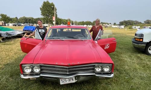 Tom Poberezny's Buick - Brenda and Carolyn taking it for a ride