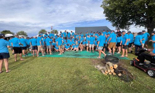 The group photo in the camp