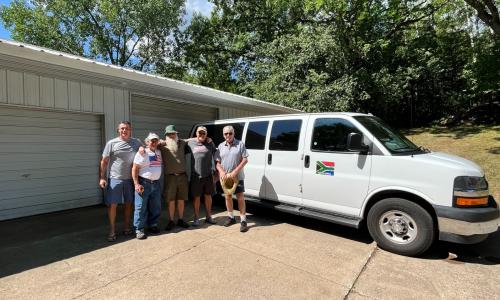 Arriving at the Iola Car Show - Dave, Charlie, Phil, Ant & Ray