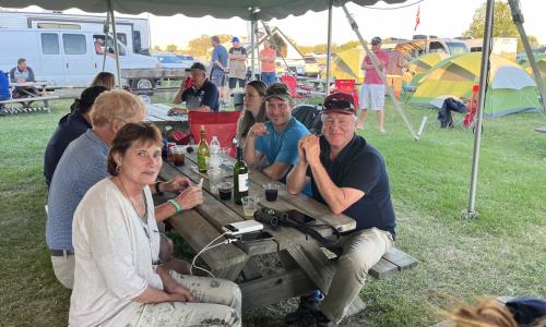 The Nell family - time to relax with a cold beverage!