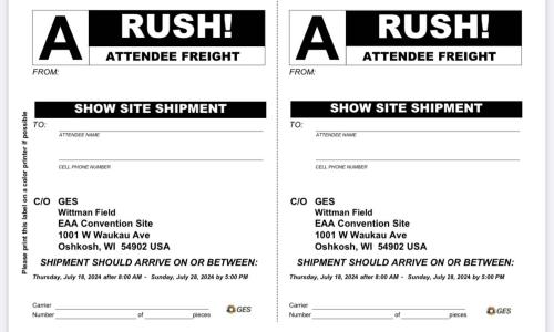 Use this label to ship goods to Oshkosh