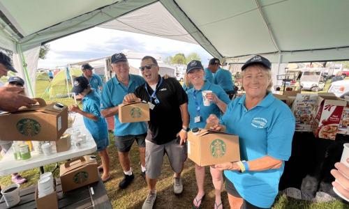 Barry brings us coffee