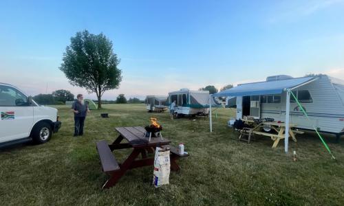 Evening braai at our camper trailers