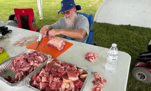 Phil making Boerewors