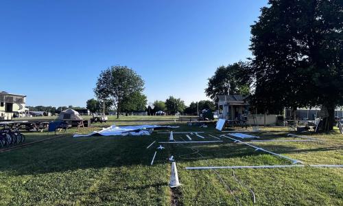 Kitchen tent going up