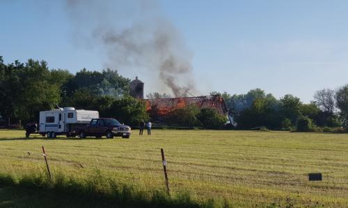 Barn fire near airfield