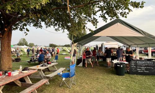 Dinner in the campsite