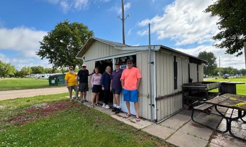 The set up team, Phil, Ant, Brenda, Carolyn, Ray and David