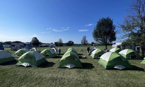 Start of tent set up