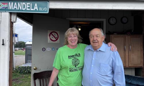 Christine and well dressed, newly arrived Karl