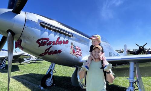 Jesse and Rob with Mustangs