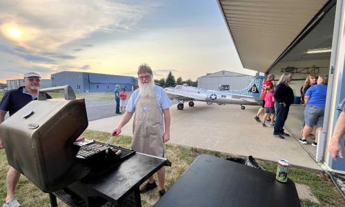 232 Meeting with Bailey Bomber in the background