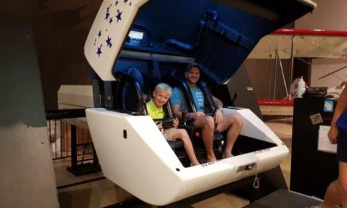 Rob & Chirho - simulator in the AirVenture Museum
