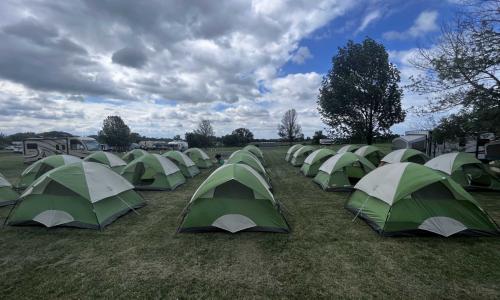 Good progress with tents!